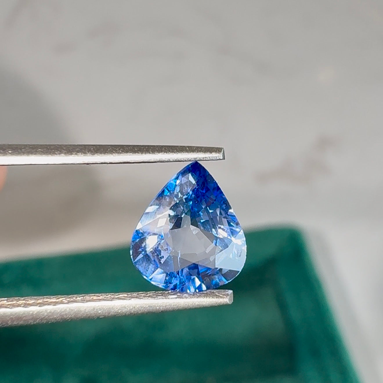 AIG Certified 1.25 ct Natural Heated Blue Sapphire – Pear Cut – Madagascar