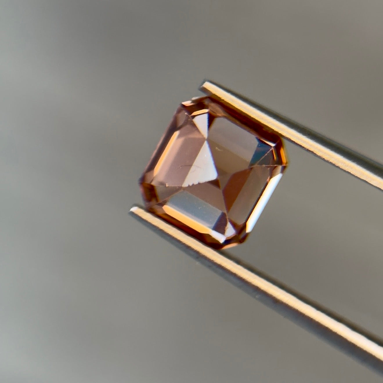 2.40 ct Natural Zircon Brownish Orange – Emerald Cut – AIG Certified