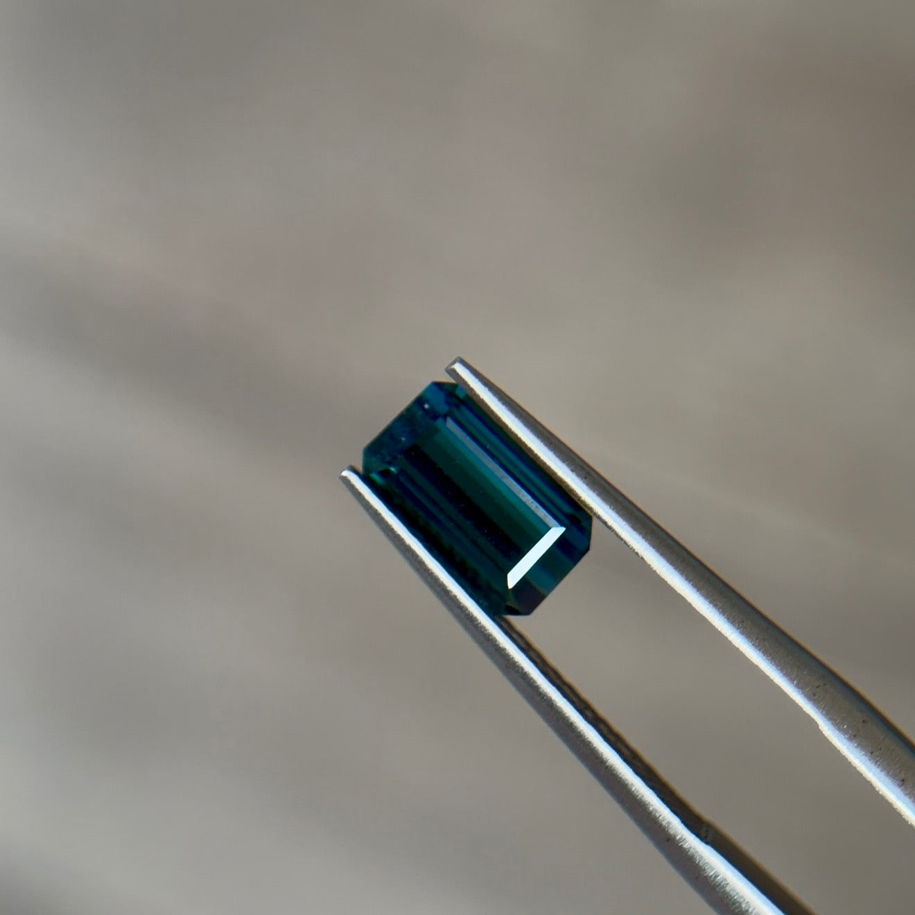 1.28 ct Natural Tourmaline (Indicolite) Greenish Blue – Emerald Cut – AIG Certified