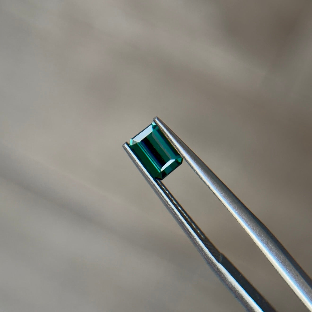 0.79 ct Natural Tourmaline (Indicolite) Greenish Blue – Emerald Cut – AIG Certified