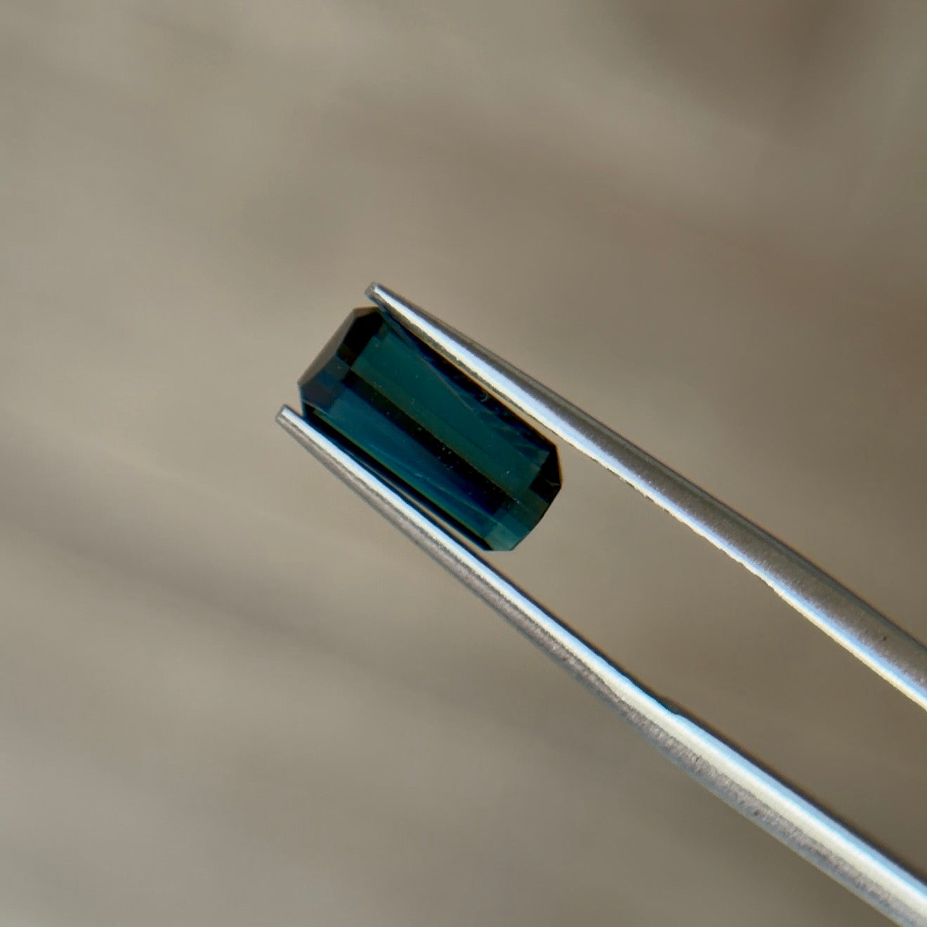 1.55 ct Natural Tourmaline (Indicolite) Greenish Blue – Emerald Cut – AIG Certified