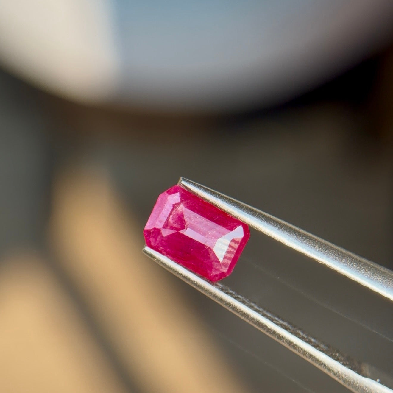 0.64 ct Natural Ruby Red Heated – Emerald Cut – Mozambique – AIG Certified