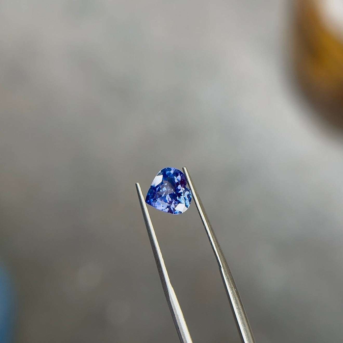 1.41 ct Natural Violetish Blue Tanzanite – Heart Cut – AIG Certified